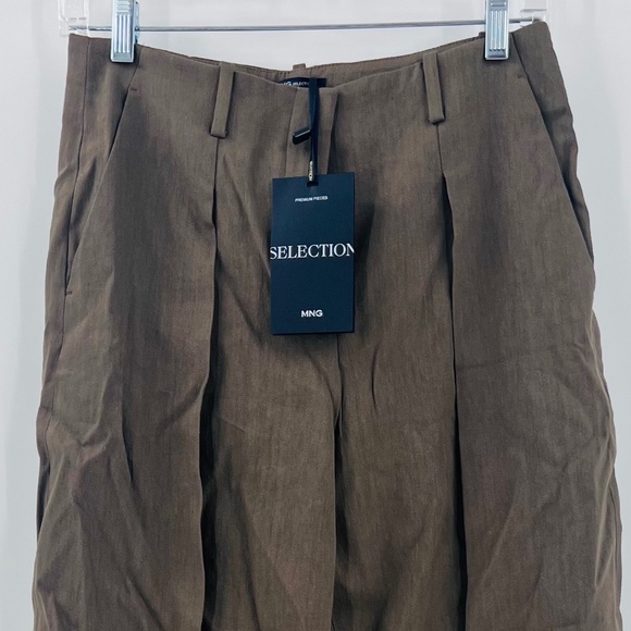 MANGO SELECTION SEAMLESS  SUIT PANTS KHAKI NEW USA 2 - Picture 3 of 12